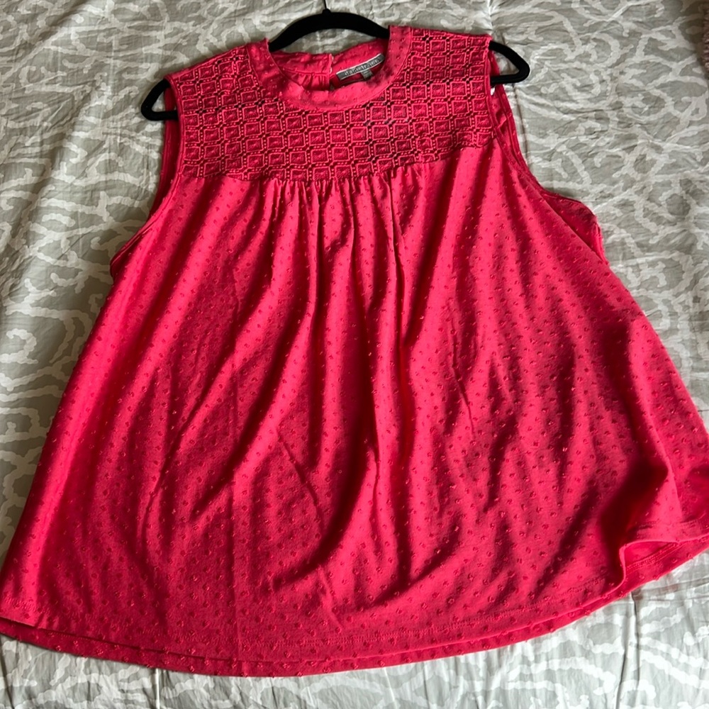 NWT Daniel Rainn XXL Fiona Lace Knit Top Coral
